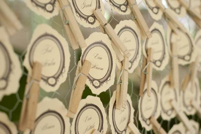 place cards held with clothespins table place cards held with clothes pins